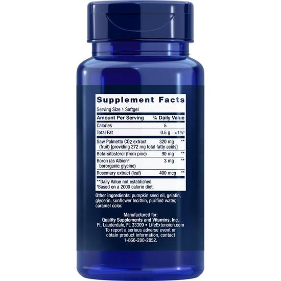 Life Extension PalmettoGuard Saw Palmetto With Beta-Sitosterol Softgels 30 Softgels