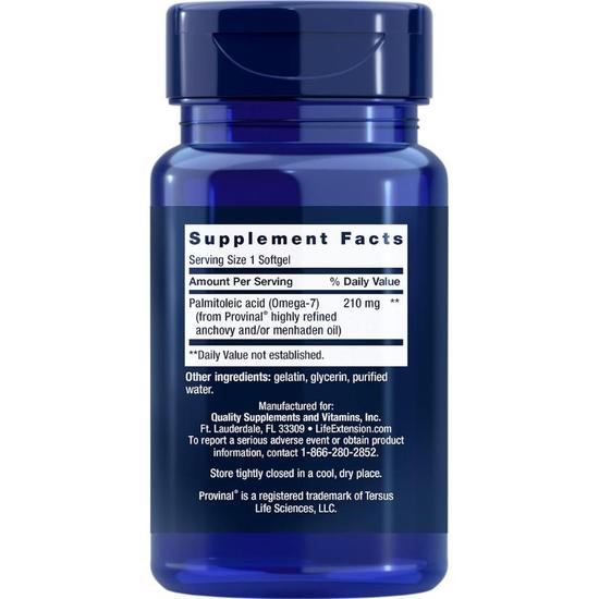 Life Extension Provinal Purified Omega-7 Softgels 30 Softgels