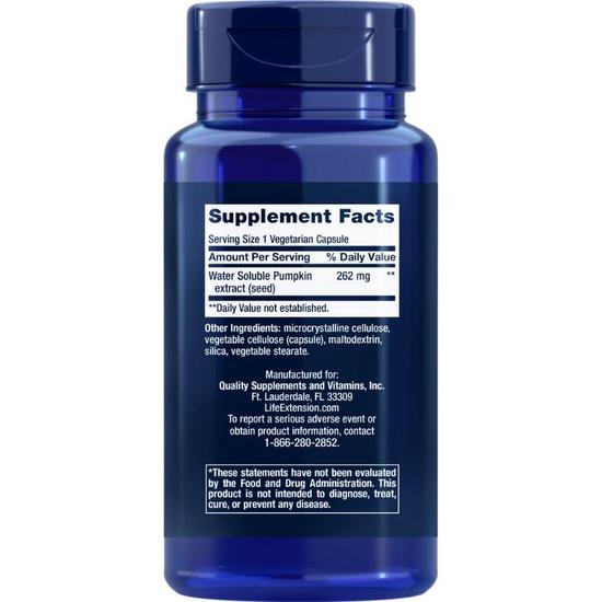 Life Extension Pumpkin Seed Extract Water-Soluble Vegicaps 60 Vegicaps