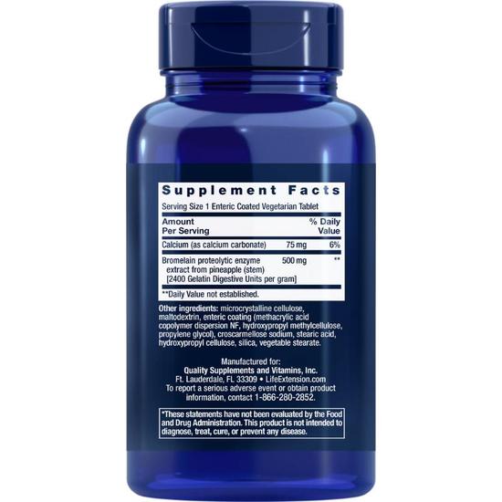 Life Extension Specially-Coated Bromelain 500mg Tablets 60 Tablets