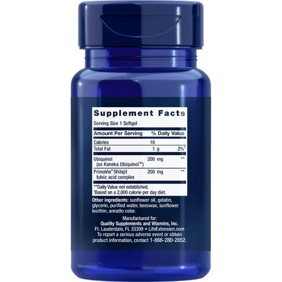 Life Extension Super Ubiquinol CoQ10 With Enhanced Mitochondrial Support 200mg Softgels 30 Softgels