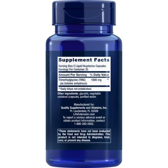 Life Extension TMG 500mg Vegicaps 60 Vegicaps
