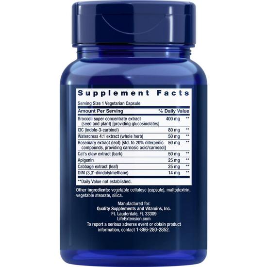 Life Extension Triple Action Cruciferous Vegetable Extract Vegicaps 60 Vegicaps