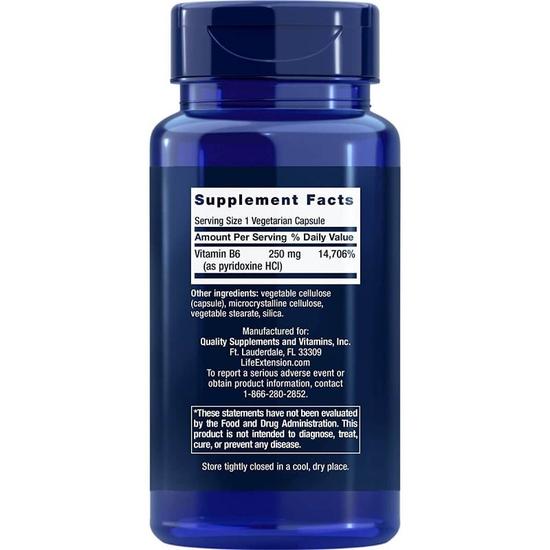 Life Extension Vitamin B6 250mg Vegicaps 100 Vegicaps