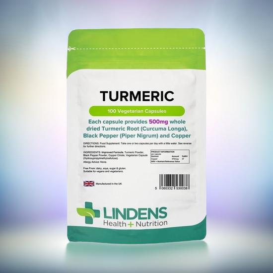 Lindens Turmeric 500mg With Black Pepper & Copper Vegicaps 100 Vegicaps