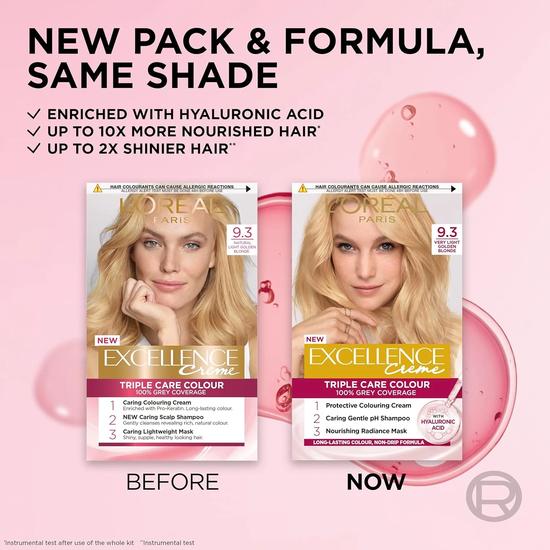 L'Oreal Paris Excellence Creme Triple Care Colour 9.3 Natural Light Golden Blonde
