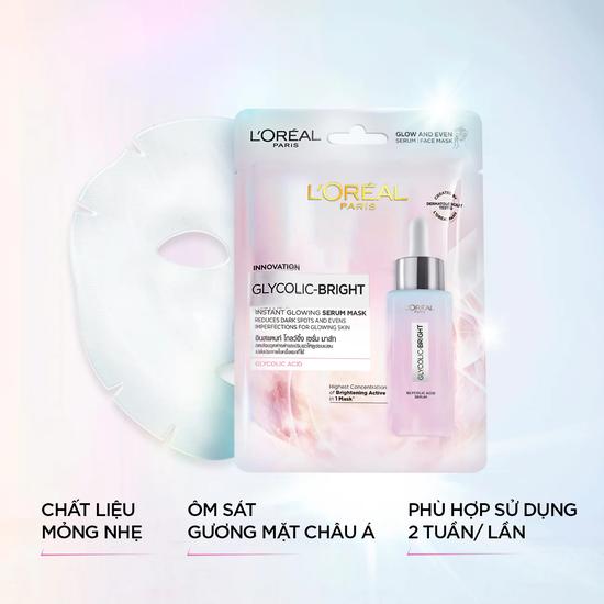 L'Oreal Paris Innovation Glycolic Bright Instant Glowing Serum Mask 22g