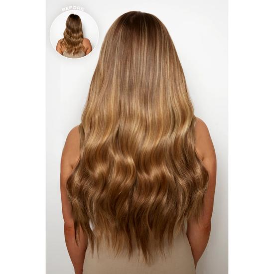 LullaBellz 18" 1 Piece Hidden Halo Brushed Out Wave Hair Extensions Auburn