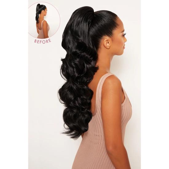 LullaBellz Curly Glam 22" Drawstring Ponytail BLACKS | JET BLACK