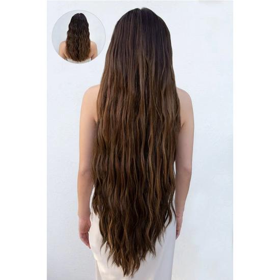 LullaBellz Extra AF 34'' 5 Piece Natural Wavy BROWNS Dark Brown & Caramel