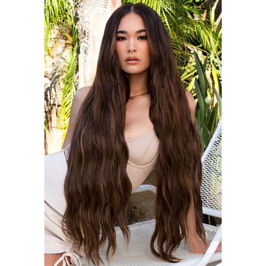 LullaBellz Extra AF 34'' 5 Piece Natural Wavy BROWNS Dark Brown & Caramel