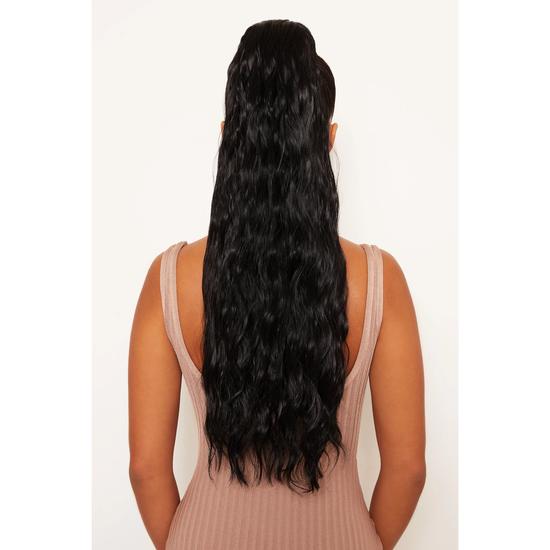 LullaBellz Grande 26" Textured Wave Wraparound Pony BLONDES | BLEACH BLONDE