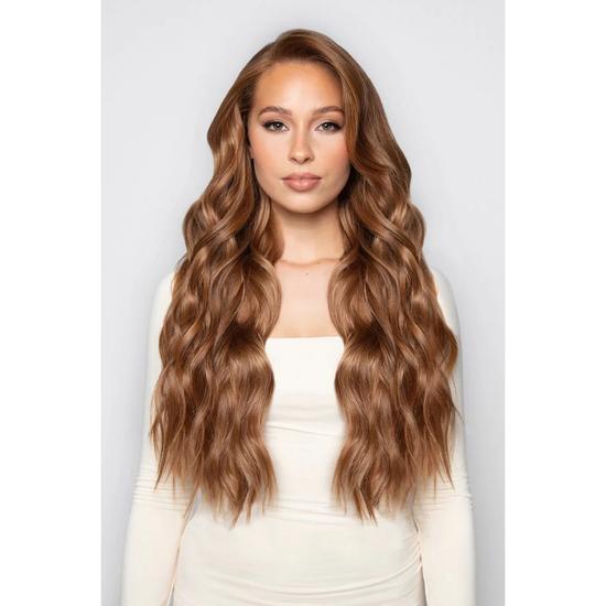 LullaBellz Super Thick 22'' 5 Piece Brushed Out Wave Clip In Hair Extensions Caramel Blonde
