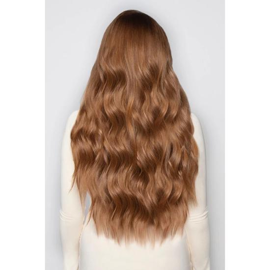 LullaBellz Super Thick 22'' 5 Piece Brushed Out Wave Clip In Hair Extensions Caramel Blonde