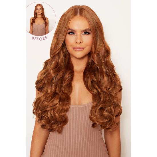 LullaBellz Super Thick 22" 5 Piece Curly Clip In Hair Extensions Blondette Browns