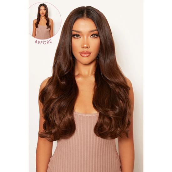 LullaBellz Super Thick 22" Blow Dry Wavy Clip In Hair Extensions 5 Piece