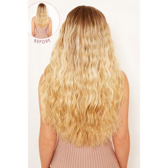 LullaBellz Super Thick 22" Crimped Wavy Clip In Hair Extensions 5 Piece