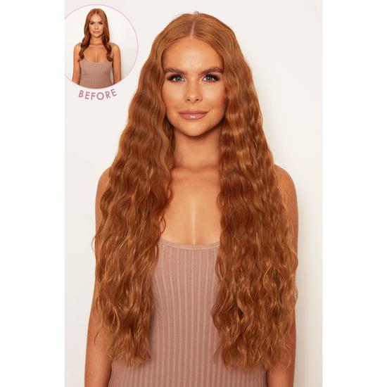 LullaBellz Super Thick 26" 5 Piece Waist Length Wave Clip In Hair Extensions Chestnut Browns