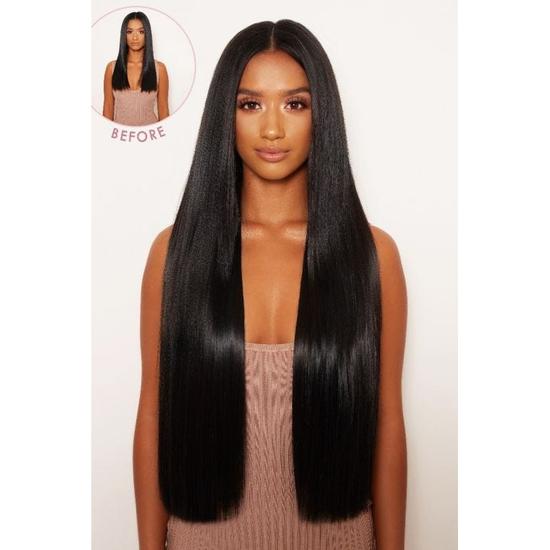 LullaBellz Super Thick 26\" Statement Straight Clip In Hair Extensions 5 Piece