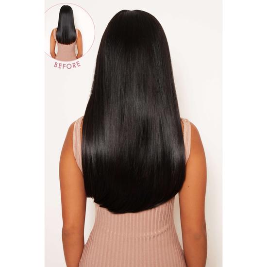 LullaBellz Thick 18" 1 Piece Straight Clip In Hair Extensions Bleach Blonde