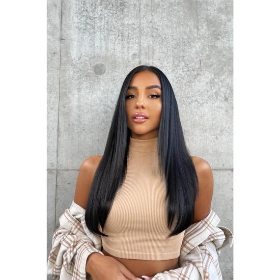 LullaBellz Thick 18" 1 Piece Straight Clip In Hair Extensions Bleach Blonde
