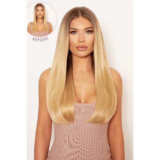 LullaBellz Thick 18" 1 Piece Straight Clip In Hair Extensions Bleach Blonde