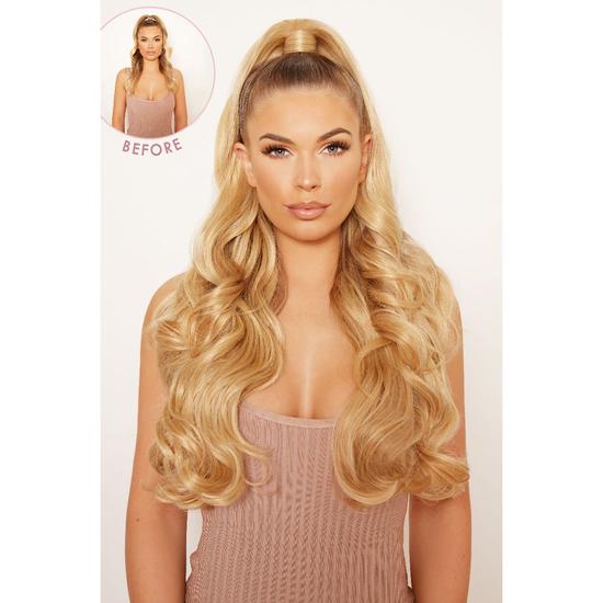 LullaBellz Ultimate Half Up Half Down 22'' Curly Extension & Pony Set BLONDES | CHAMPAGNE BLONDE