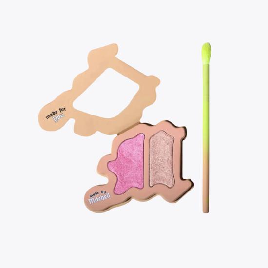 Made By Mitchell Blursh Press'd Duo Highlighter Palette & Brush Cuban On The Wrist