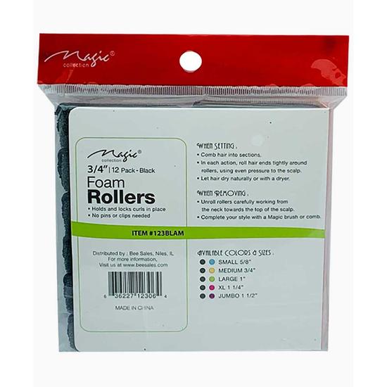Magic Collection Foam Hair Rollers Medium 12 x 3/4 inch