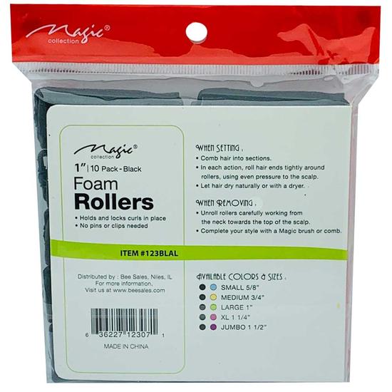 Magic Collection Foam Rollers Large 123black 10 x 1 inch