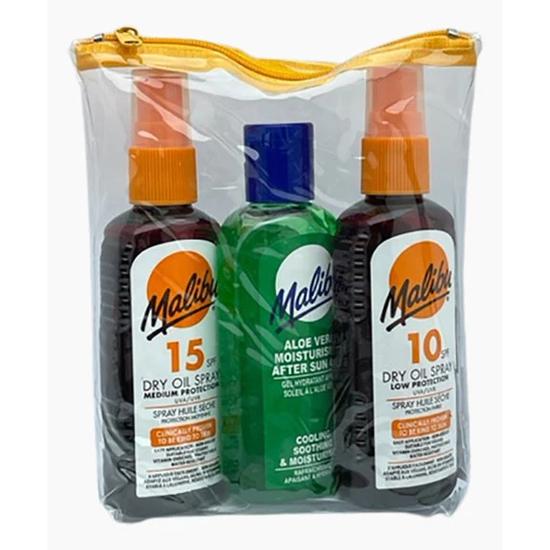Malibu Travel Bag Dry Oil Pack With SPF 15 & SPF 10