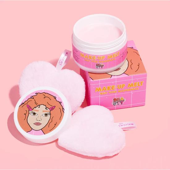 Mallows Beauty Makeup Remover Pink Heart Pads Pack Of 2