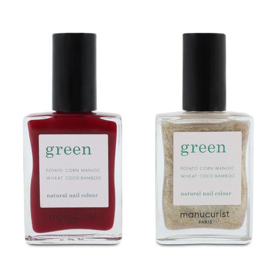 Manucurist Pomegranate & Gold Nail Polish Duo Set