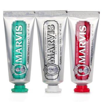 Marvis 3 Flavours Box: 1xClassic Strong Mint Toothpaste+1xWhitening Mint Toothpaste+1xCinnamon Mint Toothpaste 3pcs