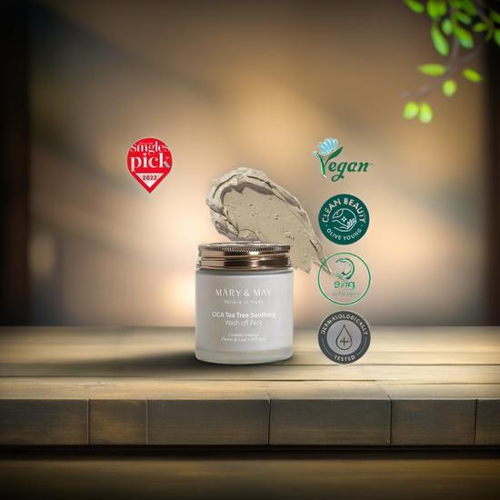 Mary & May Cica Tea Tree Soothing Vegan Wash Off Mask Pack 125g
