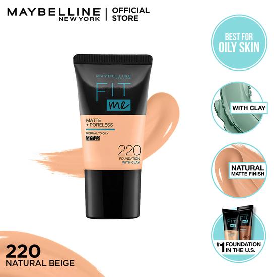 Maybelline Fit Me Matte Plus Poreless 16h Oil Control Foundation 220
