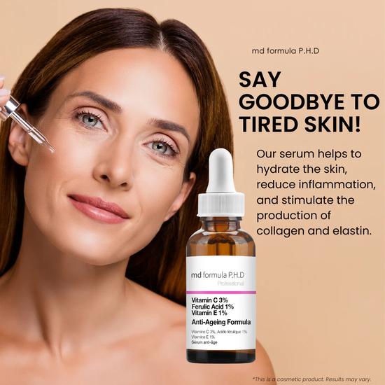 MD Formula Anti-Ageing Serum Vitamin C 3%, Ferulic Acid 1%, Vitamin E 1% 30ml