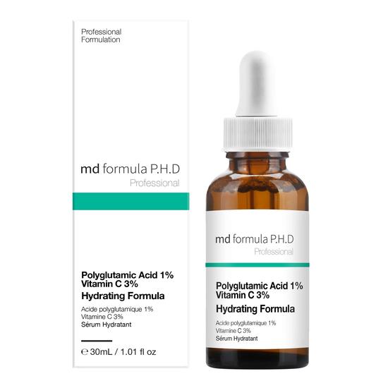 MD Formula Hydrating Serum Polyglutamic Acid 1%, Vitamin C 3% Twin Value Savings Pack 30ml
