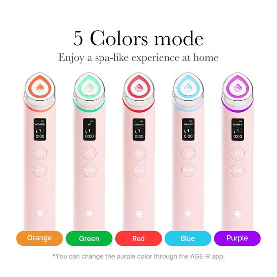 Medicube Age-R Booster Pro Pink 6-in-1 Real Glass Glow Beauty Massager Black