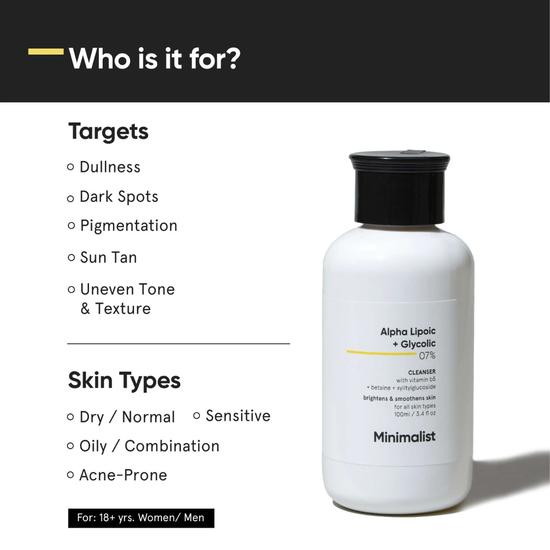 Minimalist Alpha Lipoic + Glycolic 07% Cleanser 100ml