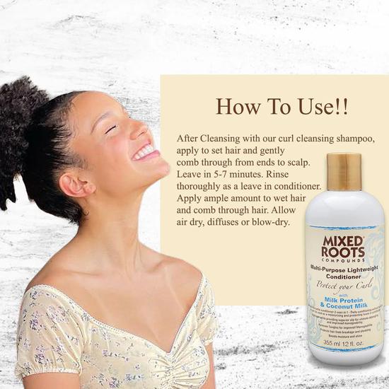 Mixed Roots Lightweight Conditioner Milk Protein & Coconut Milk 355ml