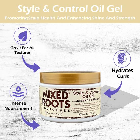 Mixed Roots Style & Control Oil Gel With Jojoba & Flaxseed 355ml