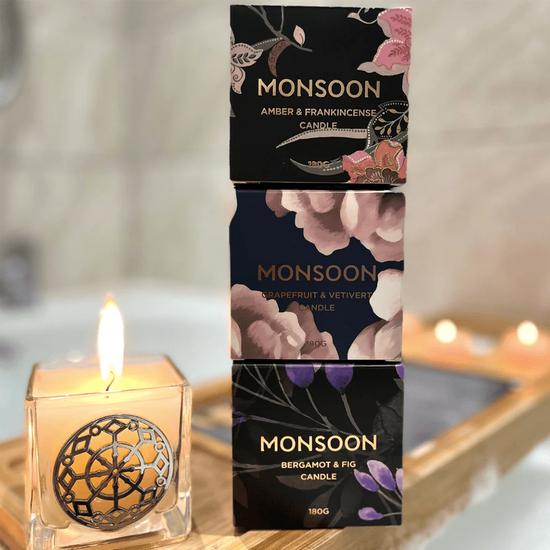 Monsoon Candle Amber & Frankincense 180g