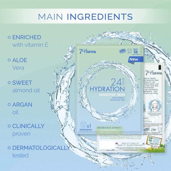 Montagne Jeunesse 7th Heaven 24h Hydration Sensitive Skin Sheet Mask 16g