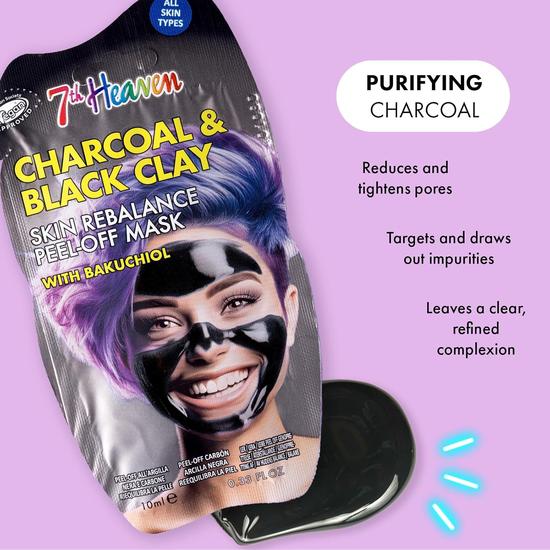 Montagne Jeunesse 7th Heaven Charcoal & Black Clay Skin Rebalance Peel Off Mask 10ml
