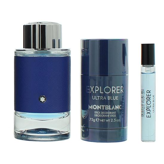 Montblanc Explorer Ultra Blue 3 Eau De Parfum Piece Gift Set 100ml