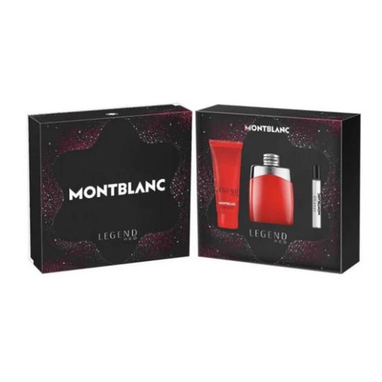Montblanc Legend Red Eau De Parfum Men's Aftershave Gift Set Spray 100ml With 100ml Shower Gel + 7.5ml Eau De Parfum