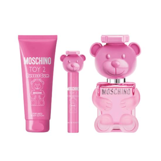 Moschino Toy 2 Bubble Gum Eau De Toilette Women's Gift Set Spray 100ml With 100ml Shower Gel & 10ml Eau De Toilette