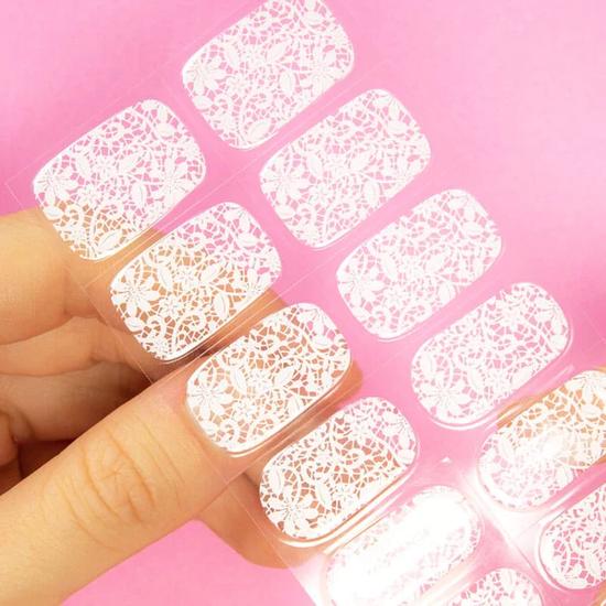 MoYou London GEL NAIL STRIP WHITE LACE