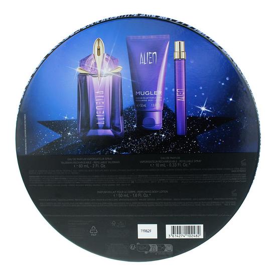 Mugler Alien Eau De Parfum 60ml, Eau De Parfum 10ml Travel Spray + Body Lotion 50ml Gift Set 60ml